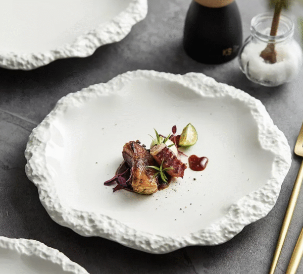 Textured Ceramic Dessert Plate - Image 2
